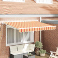Inklapbaar Zonnescherm Multicolor Streep 300X200 Cm Stof Geel En Oranje (Wit Frame) 3 x 2 m