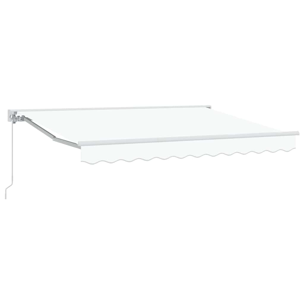 Inklapbaar Zonnescherm 300X200 Cm Stof Wit 3 x 2 m