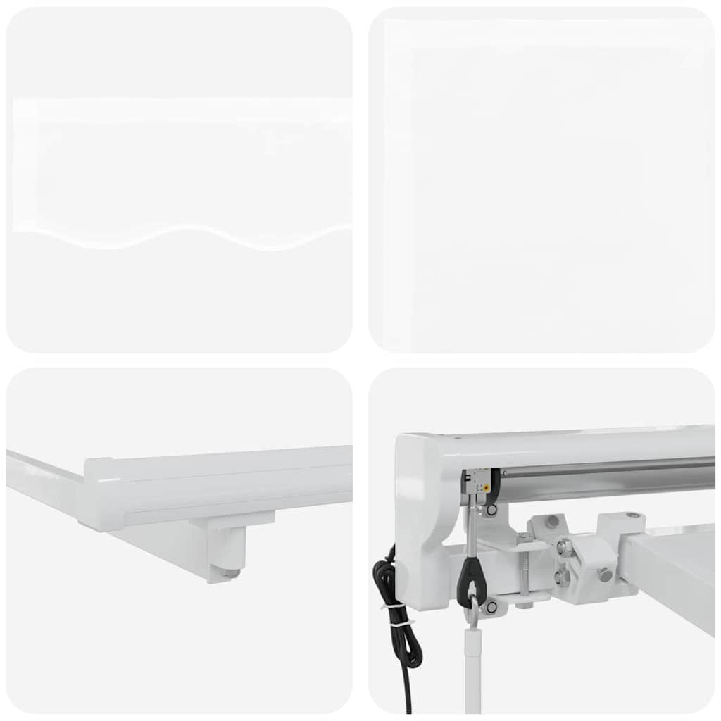Inklapbaar Zonnescherm 300X200 Cm Stof Wit 3 x 2 m