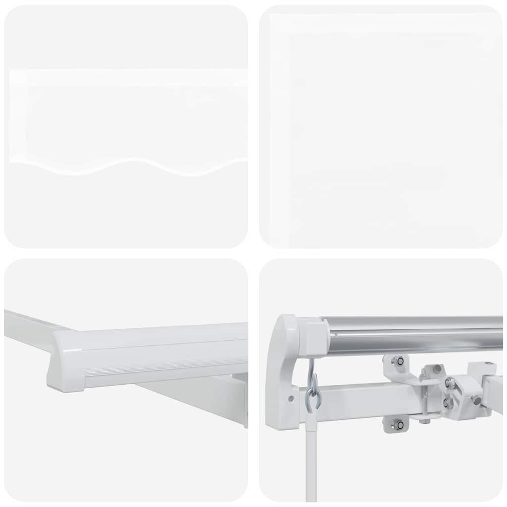 Inklapbaar Zonnescherm Wit 300 X 200 Cm Polyester En Aluminium Wit (Wit Frame) 3 x 2 m