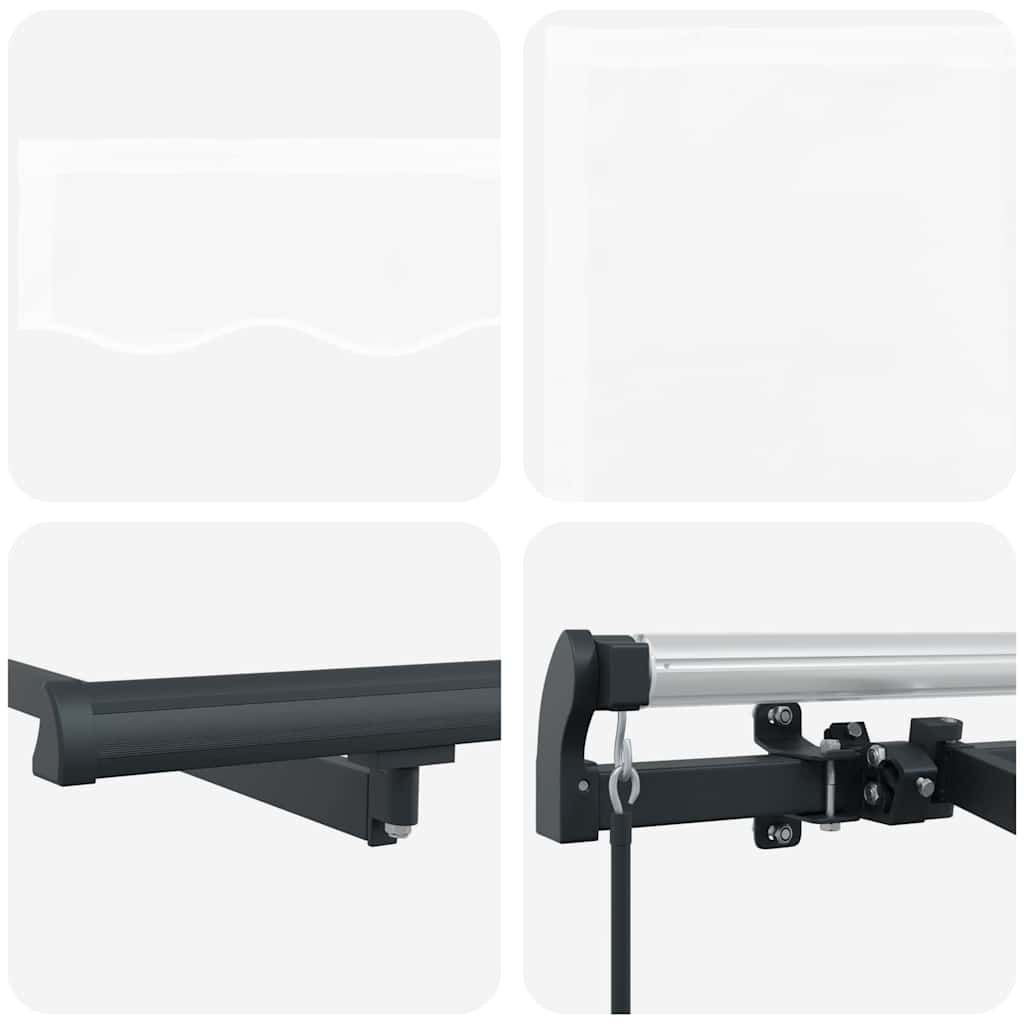 Inklapbaar Zonnescherm Wit 300 X 200 Cm Polyester En Aluminium Wit (Anthraciet Frame) 3 x 2 m