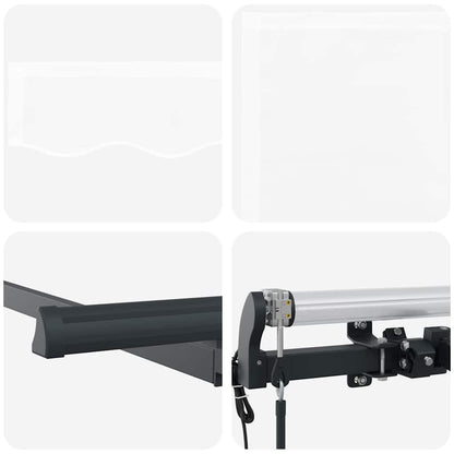 Inklapbaar Zonnescherm Wit 300 X 200 Cm Polyester En Aluminium Wit (Anthraciet Frame) 3 x 2 m