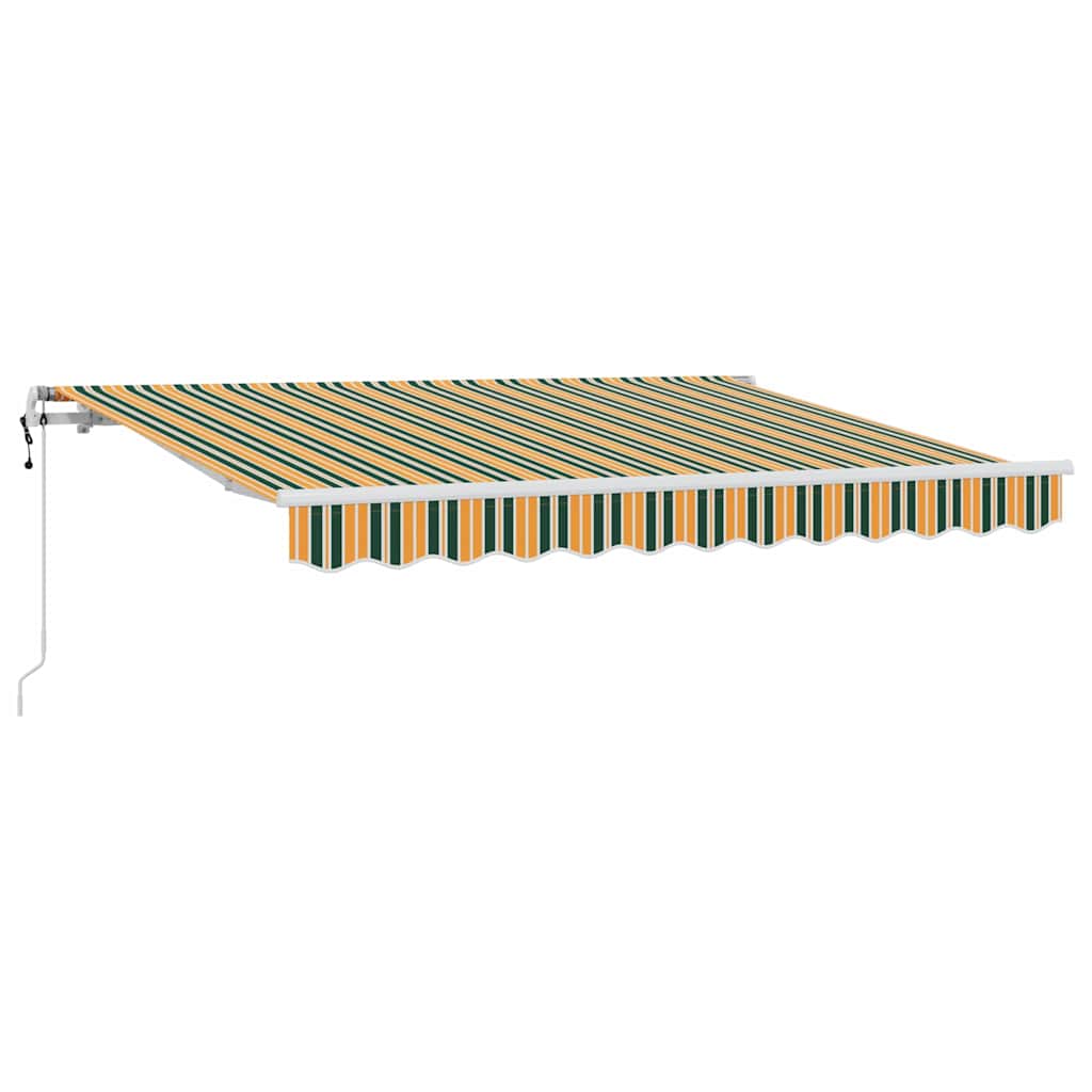 Inklapbaar Zonnescherm En 300 X 200 Cm Groen En Geel (Wit Frame) 3 x 2 m