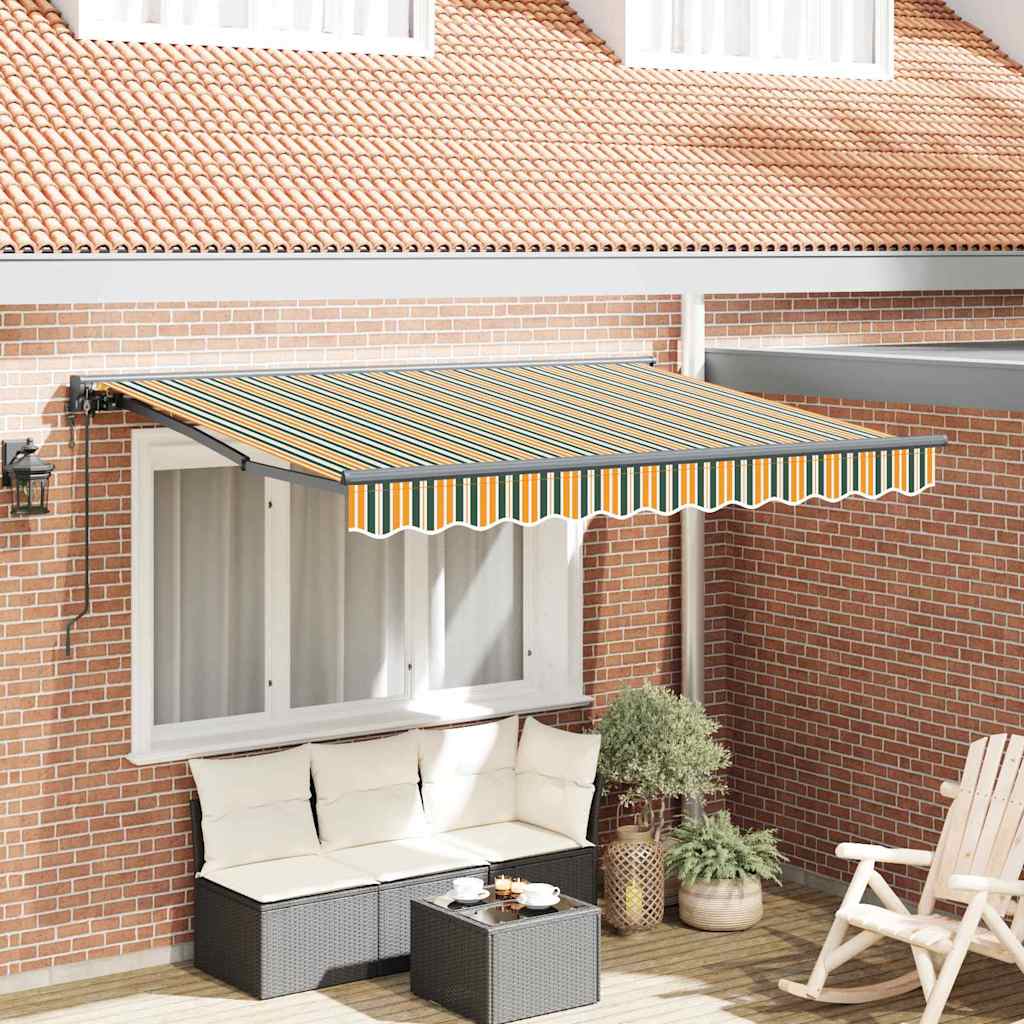 Inklapbaar Zonnescherm En 300 X 200 Cm Groen En Geel (Anthraciet Frame) 3 x 2 m