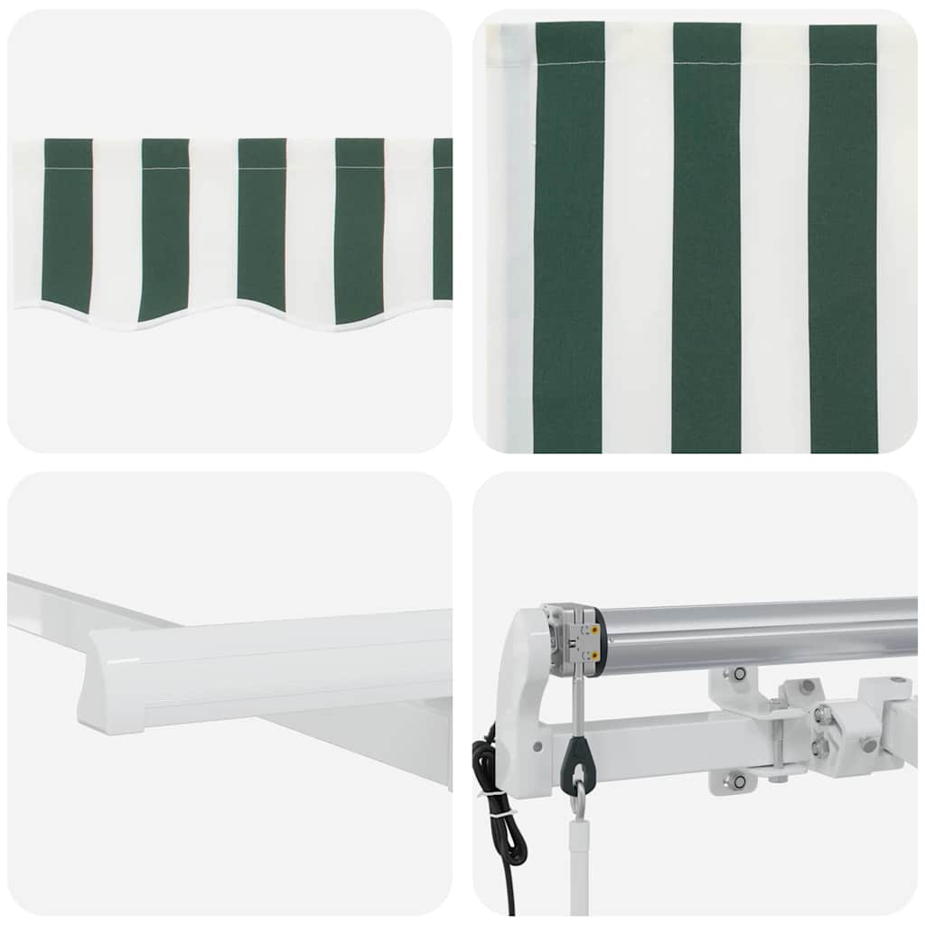 Inklapbaar Zonnescherm En 300 X 200 Cm Groen En Wit (Wit Frame) 3 x 2 m