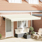 Retractable Awning Cream 350 x 200 cm Aluminum and Fabric