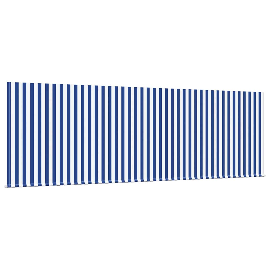 Inklapbaar Zonnescherm Blauw En Wit 350 X 200 Cm Stof En Metaal Crème (Anthraciet Frame)