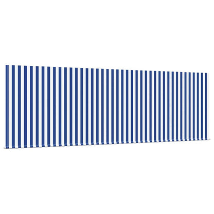 Inklapbaar Zonnescherm Blauw En Wit 350 X 200 Cm Stof En Metaal Crème (Anthraciet Frame)