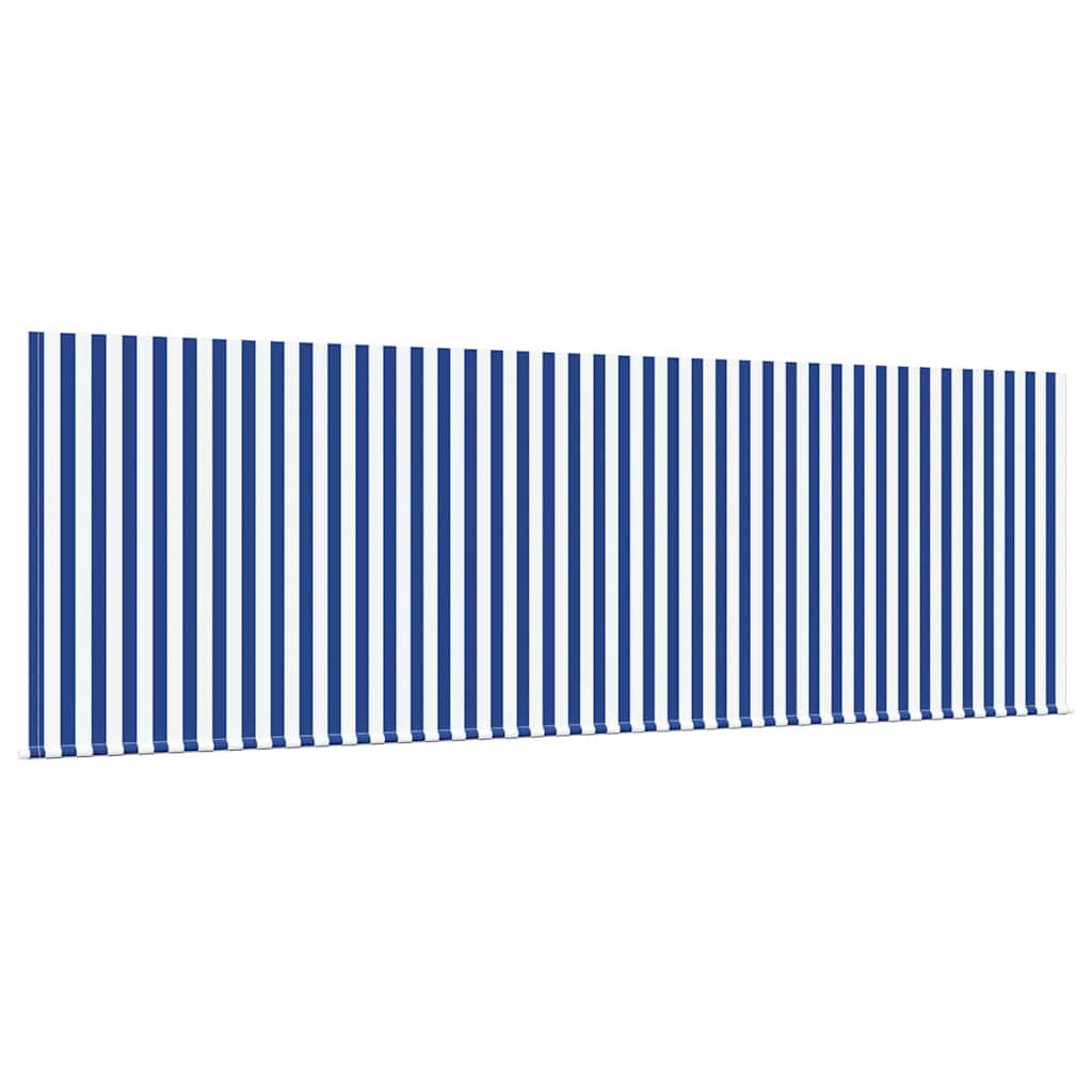 Inklapbaar Zonnescherm Blauw En Wit 350 X 200 Cm Stof En Metaal Crème (Anthraciet Frame)