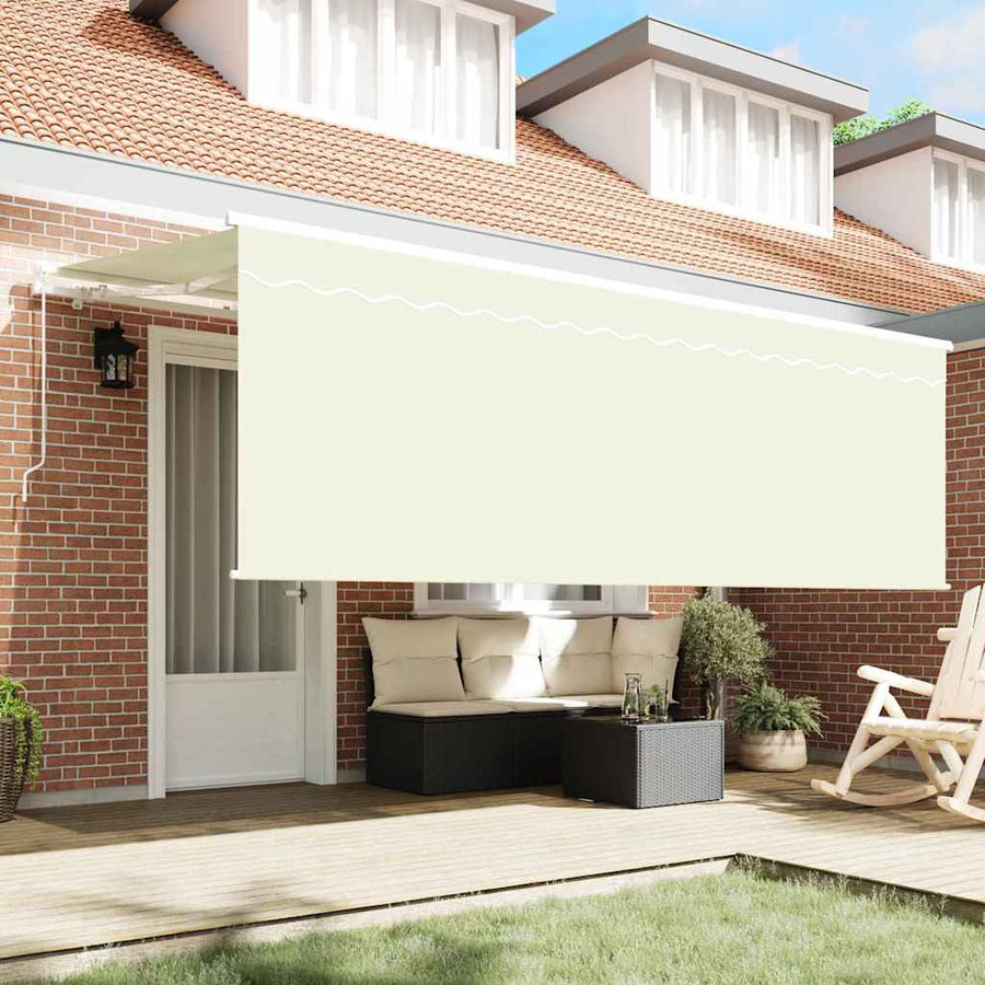 Zonnescherm met Screen Crème 350 x 200 x 120 cm Stof, Metaal