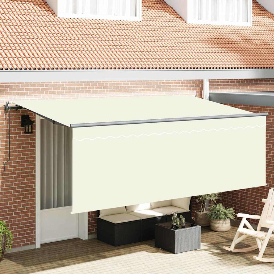 Zonnescherm met Screen Crème 350 x 200 x 120 cm Stof, Metaal