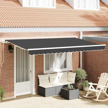 Inklapbaar Zonnescherm Antraciet en Wit 3.5 x 2 m