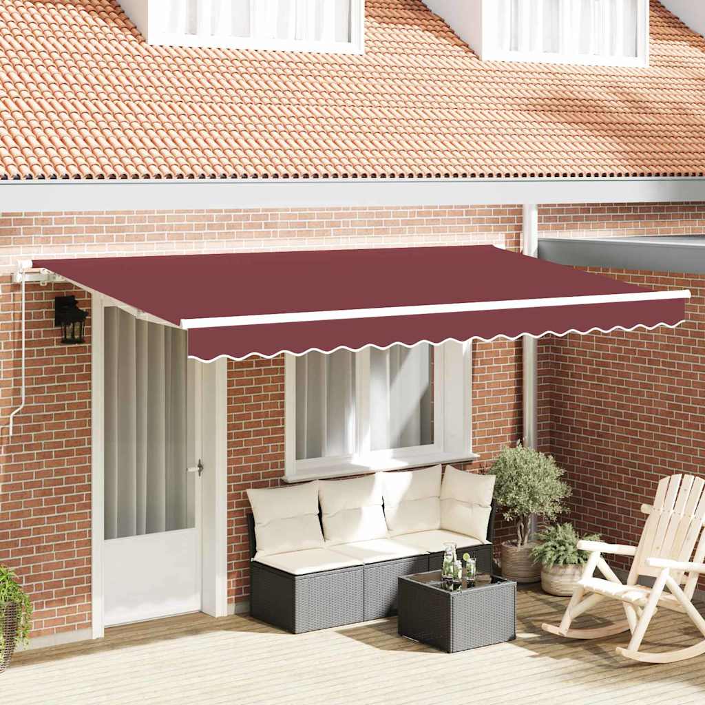 Inklapbaar Zonnescherm Bordeauxrood en Wit