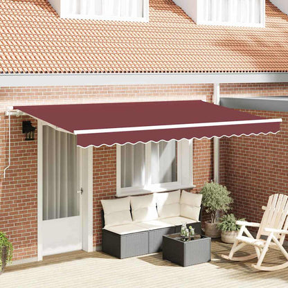 Inklapbaar Zonnescherm Bordeauxrood en Wit
