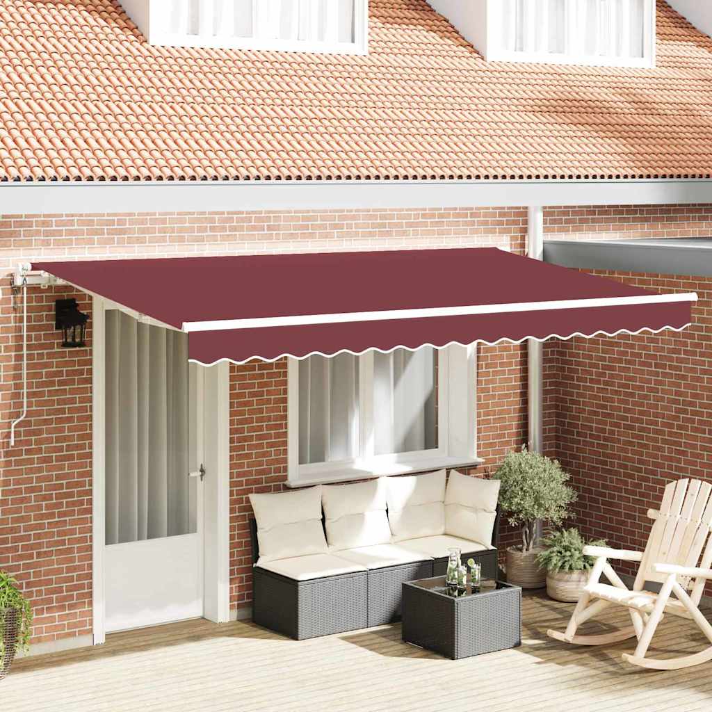 Inklapbaar Zonnescherm Bordeauxrood en Wit
