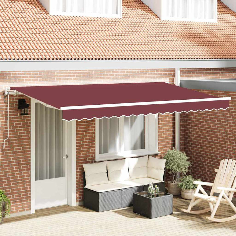 Inklapbaar Zonnescherm Bordeauxrood en Wit