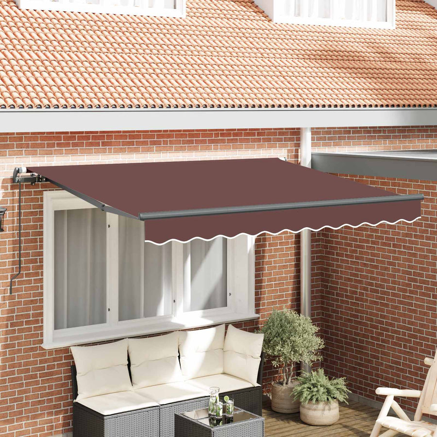 Inklapbaar Zonnescherm Bruin 350 x 200 cm Stof