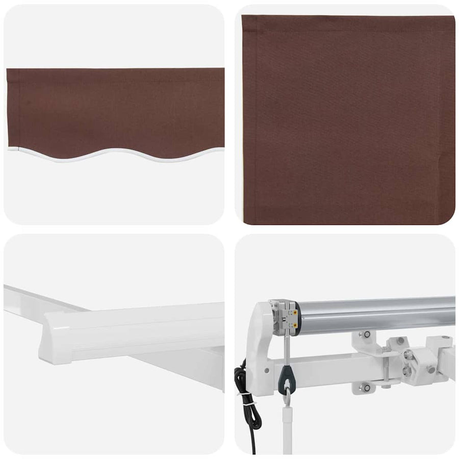 Inklapbaar Zonnescherm Bruin 350 x 200 cm Stof