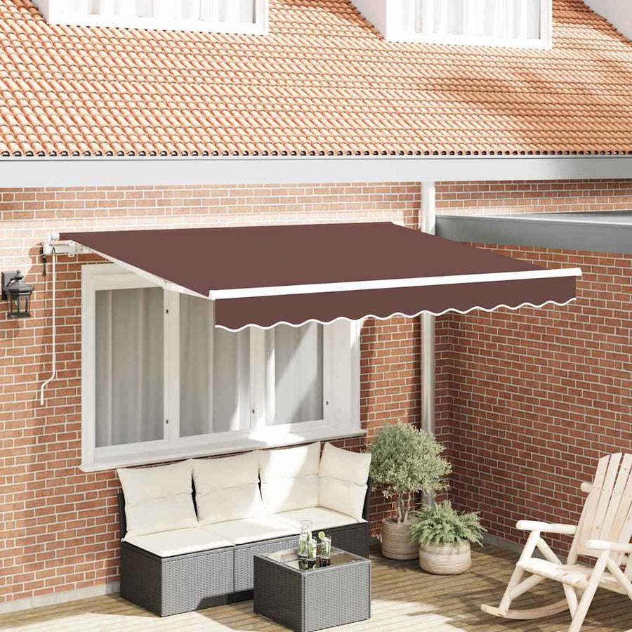 Inklapbaar Zonnescherm Bruin 350 x 200 cm Stof