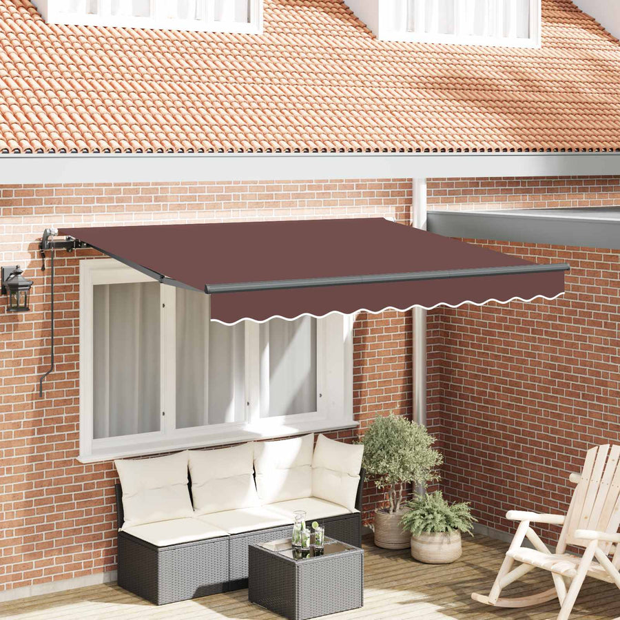 Inklapbaar Zonnescherm Bruin 350 x 200 cm Stof
