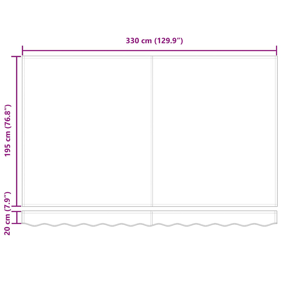 Inklapbaar Zonnescherm Bruin 350 x 200 cm Stof