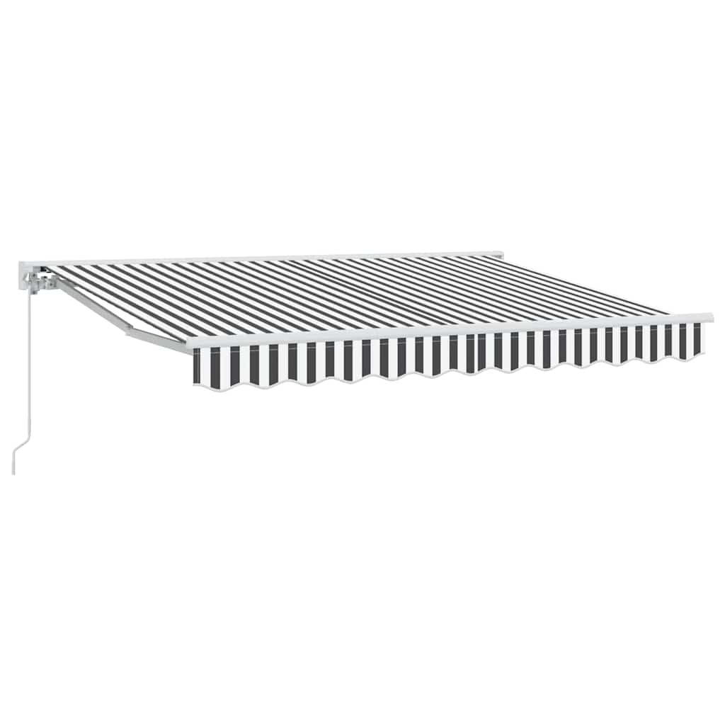 Inklapbaar Zonnescherm Antraciet en Wit 350x200 cm