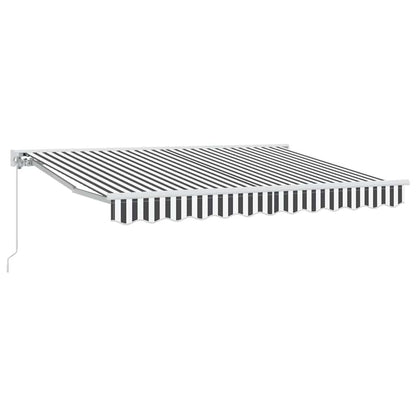 Inklapbaar Zonnescherm Antraciet en Wit 350x200 cm