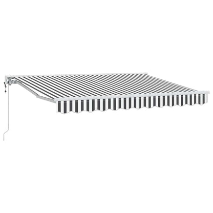 Inklapbaar Zonnescherm Antraciet en Wit 350x200 cm
