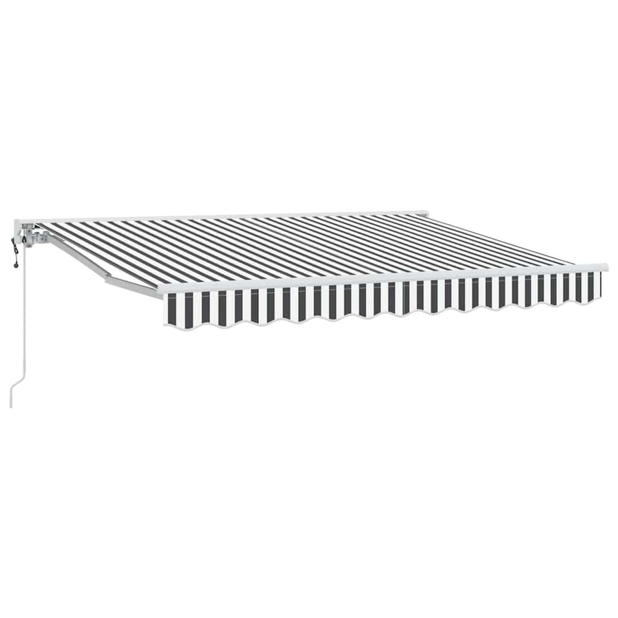 Inklapbaar Zonnescherm Antraciet en Wit 350x200 cm