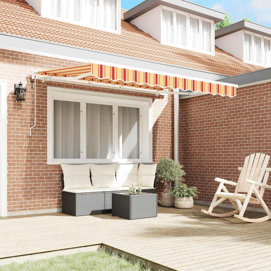 Inklapbaar Zonnescherm Multikleur en Geel en Oranje en Wit