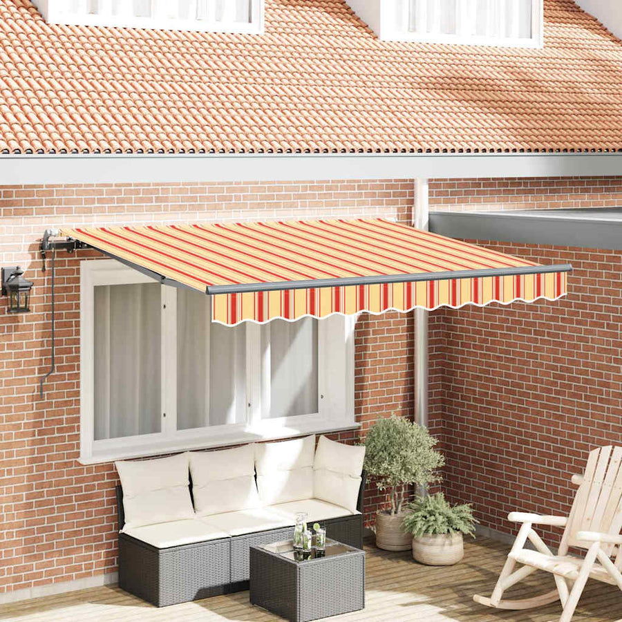 Inklapbaar Zonnescherm Geel en Oranje en Antraciet Large