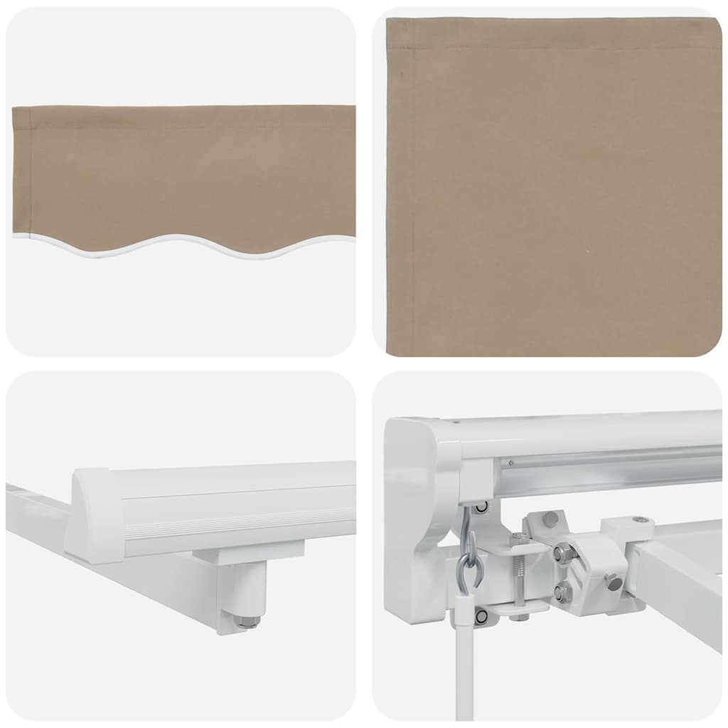 Inklapbaar Zonnescherm 350X200 Cm Stof Beige 3.5 x 2 m