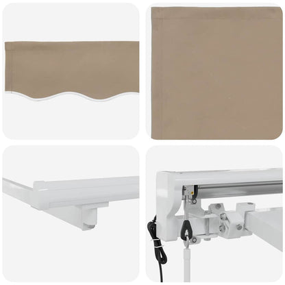 Inklapbaar Zonnescherm 350X200 Cm Stof Beige 3.5 x 2 m