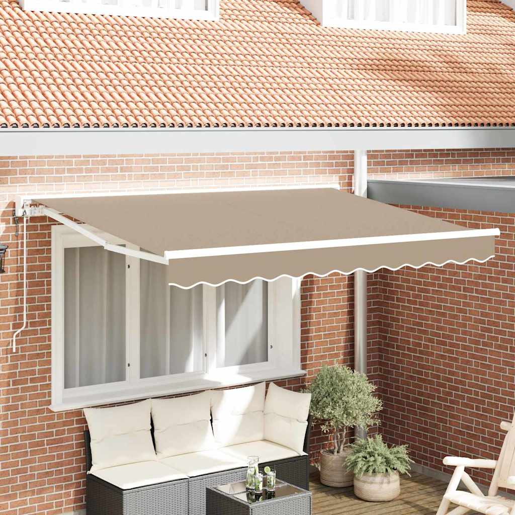 Inklapbaar Zonnescherm 350X200 Cm Stof Beige 3.5 x 2 m