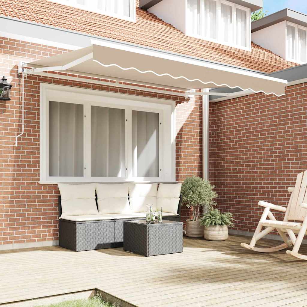 Inklapbaar Zonnescherm 350X200 Cm Stof Beige 3.5 x 2 m