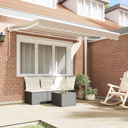 Inklapbaar Zonnescherm 350X200 Cm Stof Beige 3.5 x 2 m