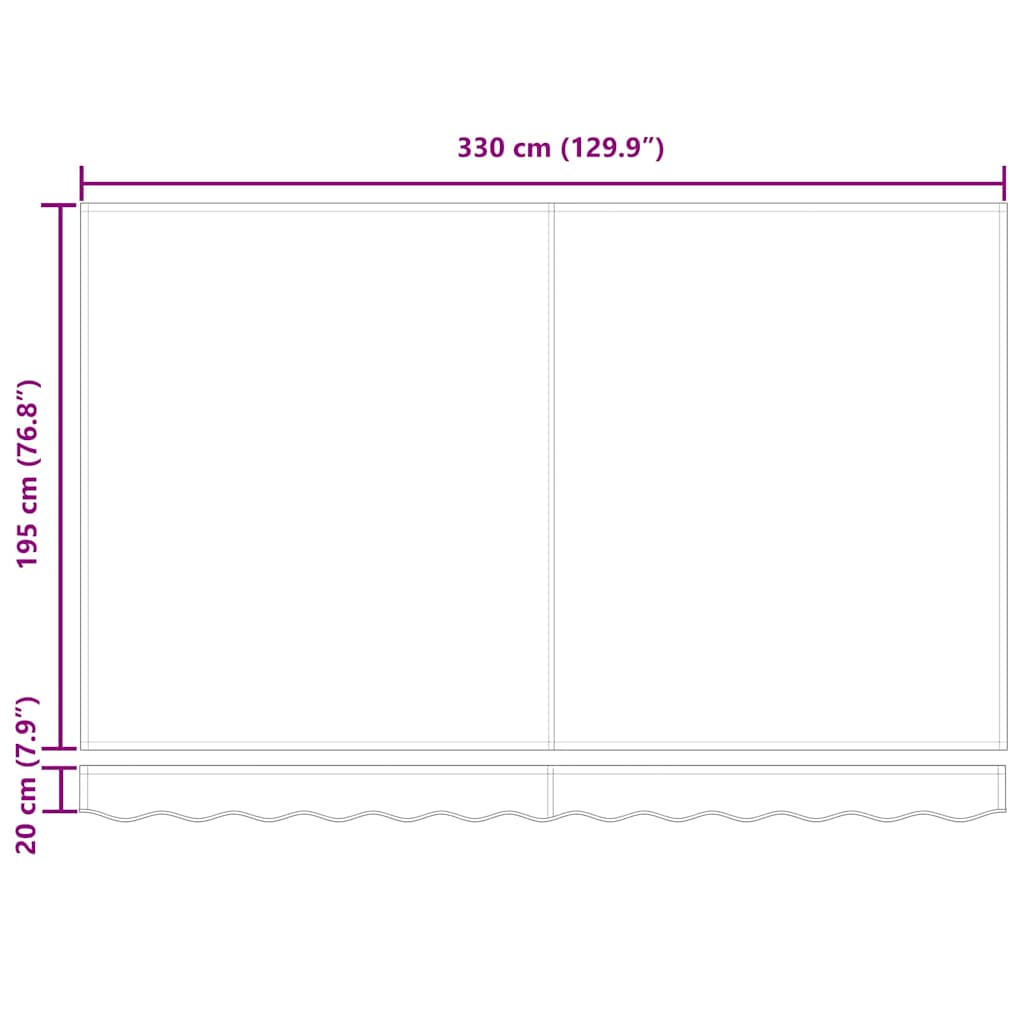Inklapbaar Zonnescherm 350X200 Cm Stof Beige 3.5 x 2 m