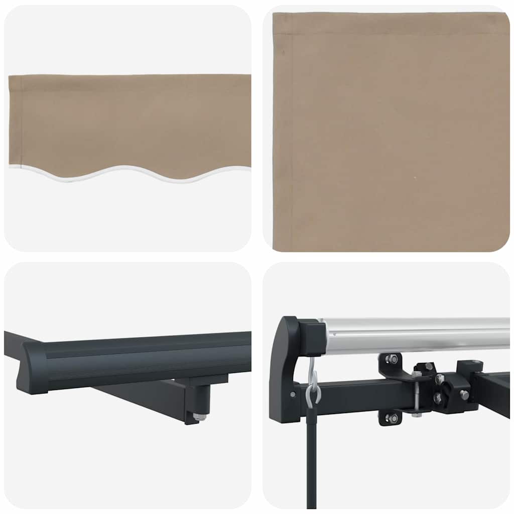 Inklapbaar Zonnescherm Beige 350 X 200 Cm Beige (Anthraciet Frame) 3.5 x 2 m