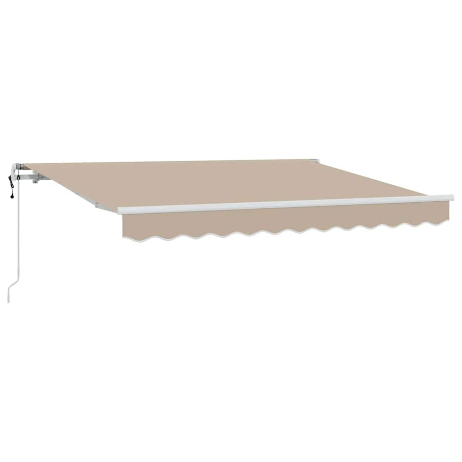 Inklapbaar Zonnescherm Beige 350 X 200 Cm Beige (Wit Frame) 3.5 x 2 m