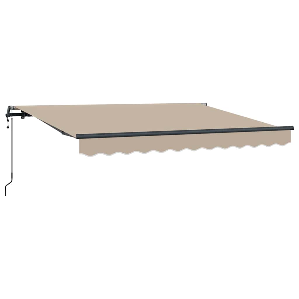 Inklapbaar Zonnescherm Beige 350 X 200 Cm Beige (Anthraciet Frame) 3.5 x 2 m