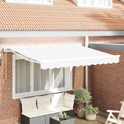 Retractable Awning White 350 x 200 cm Polyester and Metal White (White Frame) 3.5 x 2 m