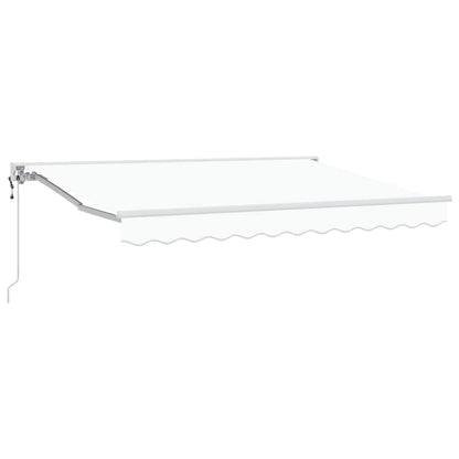 Inklapbaar Zonnescherm Wit 350 X 200 Cm Polyester En Metaal Wit (Wit Frame) 3,5 x 2 m