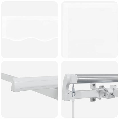 Inklapbaar Zonnescherm Wit 350 X 200 Cm Stof 3,5 x 2 m