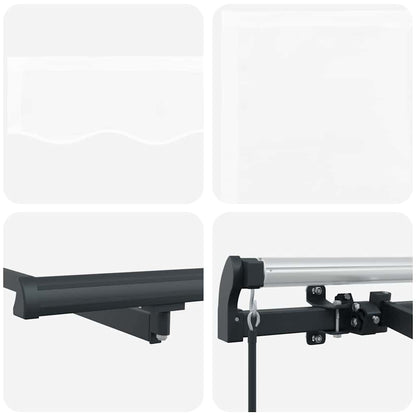 Inklapbaar Zonnescherm Wit 350 X 200 Cm Stof 3,5 x 2 m