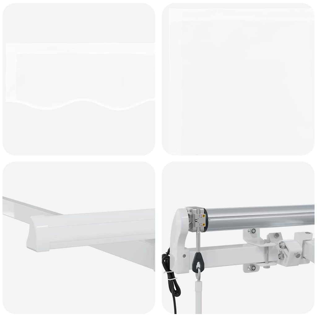 Inklapbaar Zonnescherm Wit 350 X 200 Cm Stof 3,5 x 2 m