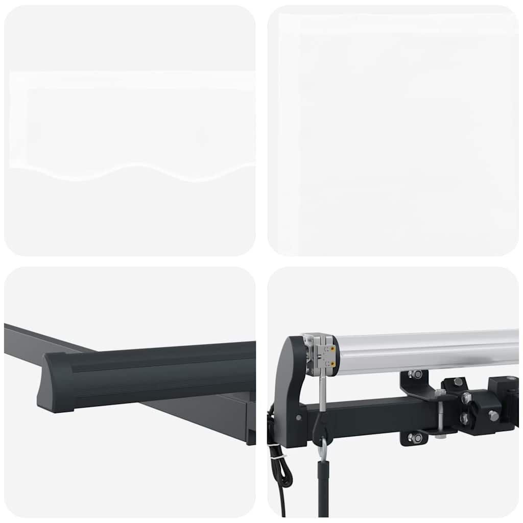 Inklapbaar Zonnescherm Wit 350 X 200 Cm Stof 3,5 x 2 m