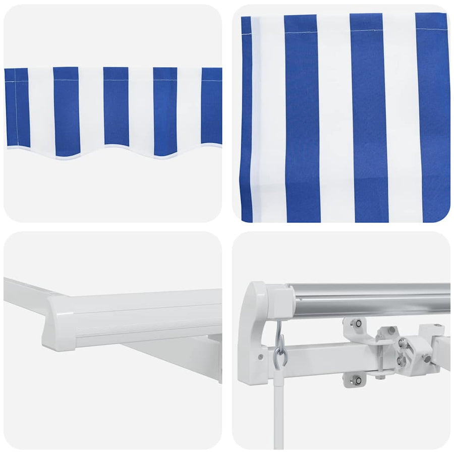 Inklapbaar Zonnescherm Blauw en Wit