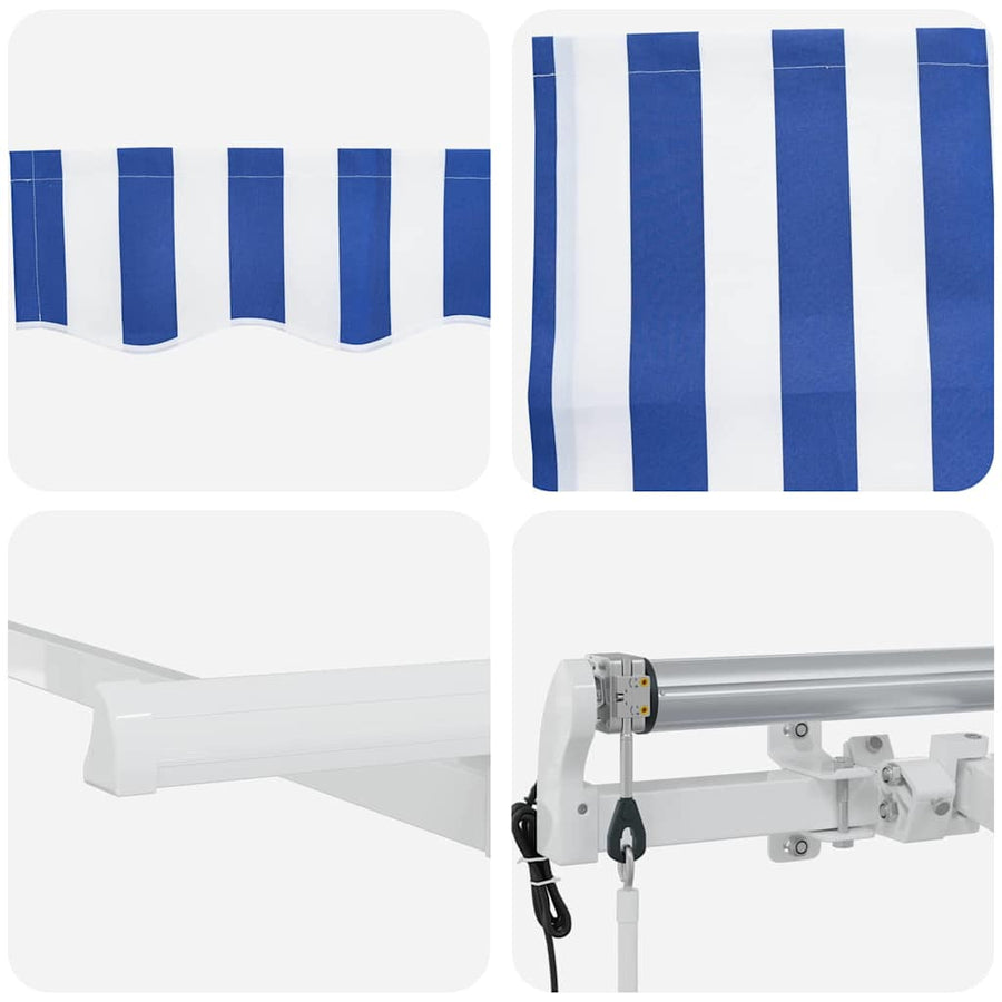 Inklapbaar Zonnescherm Blauw en Wit