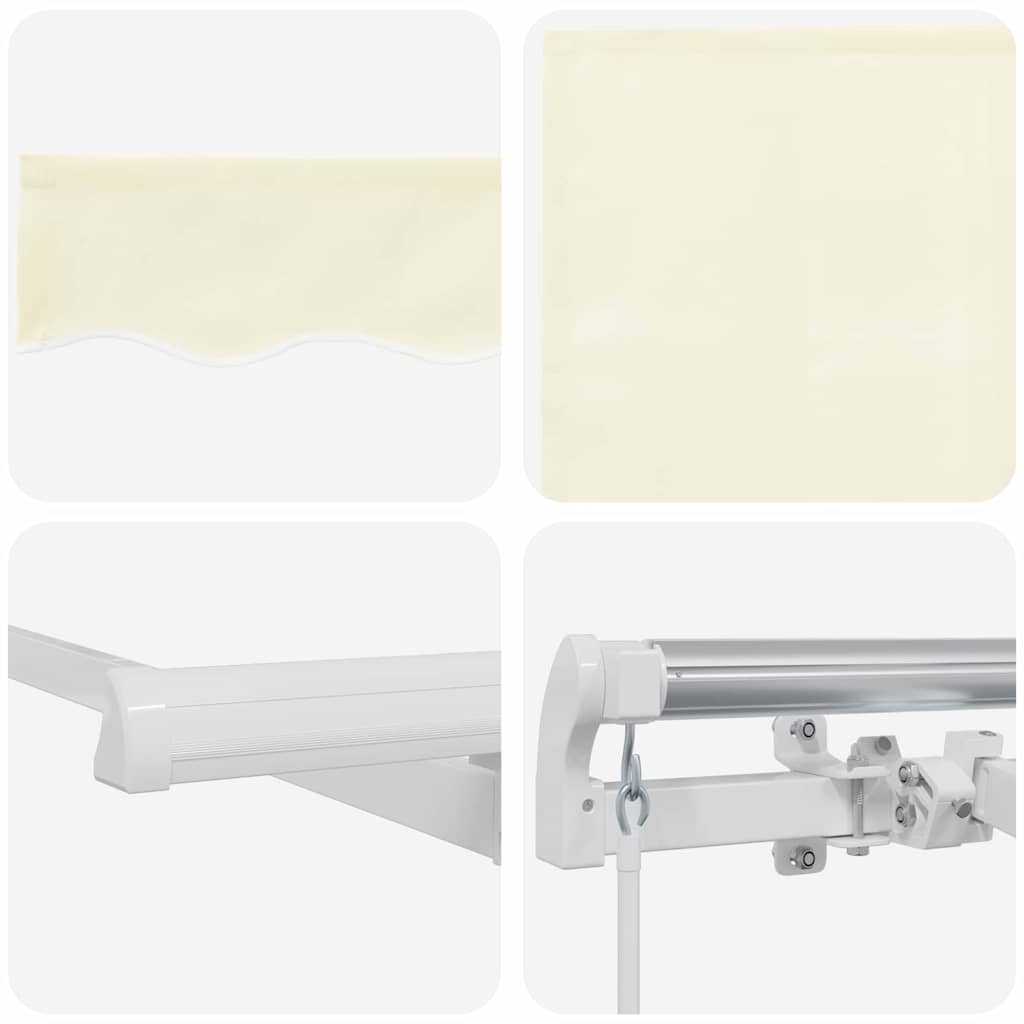 Inklapbaar Zonnescherm Crème en Wit 400x200 cm