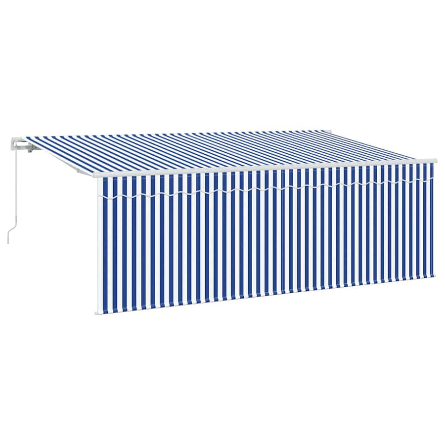 Inklapbaar Zonnescherm Blauw en Wit 400 x 200 cm